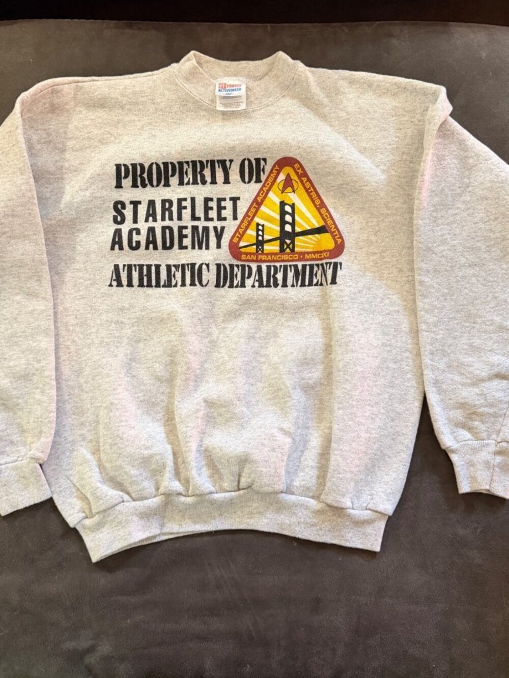 Vintage Star Trek Next Generation Starfleet Academy Sweatshirt Adult L Gray